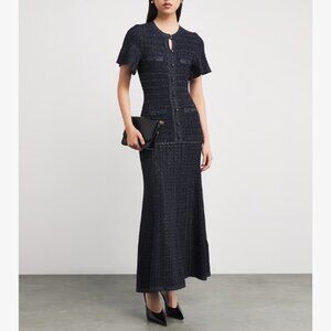 Sandro Paris Knitted Rhinestone Maxi Dress